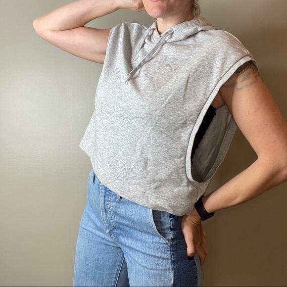 Puma Tops - PUMA Hoodie Crop Sweatshirt Muscle Tee Gray XL